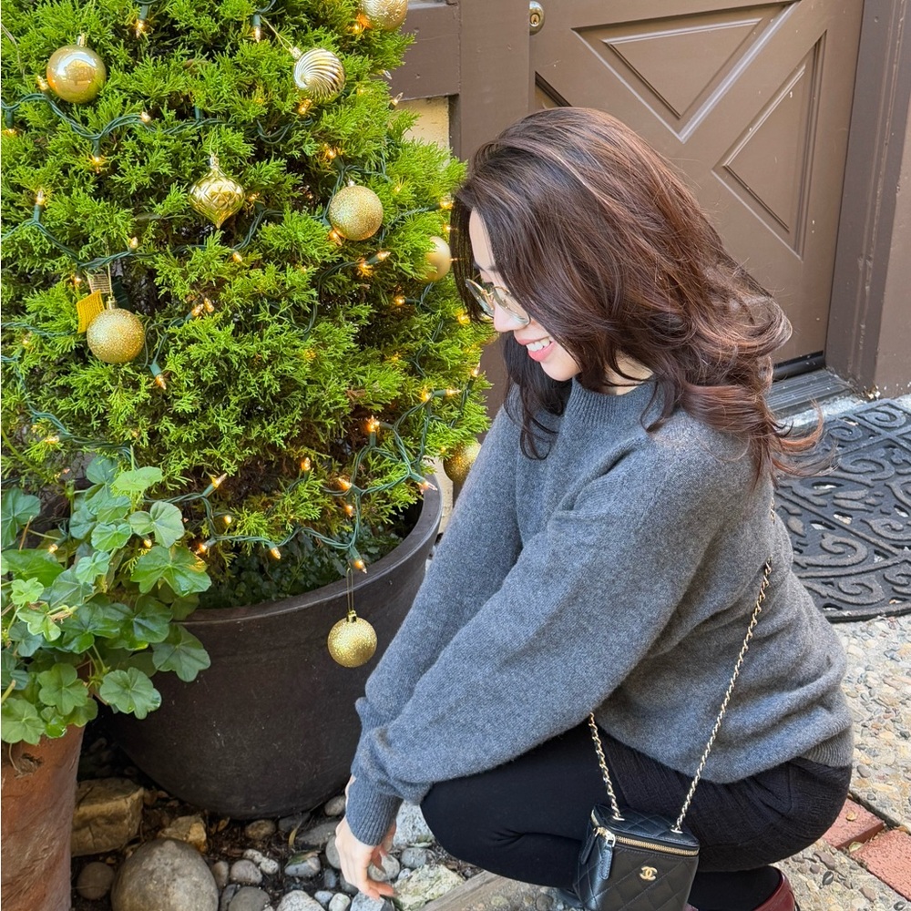 Aritzia Wilfred Dark Gray Crew Sweater